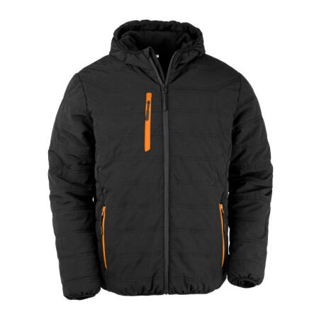 Result Recycled R240X Result Recycled Black Compass Padded Winter Jacket Black/Orange