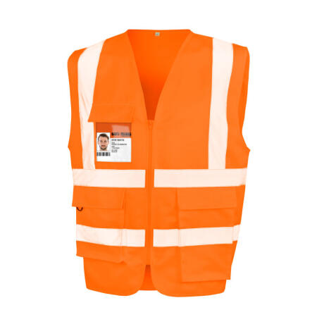 WORK-GUARD by Result R477X WORK-GUARD by Result Heavy Duty Polycotton Security Vest Fluoresent Orange