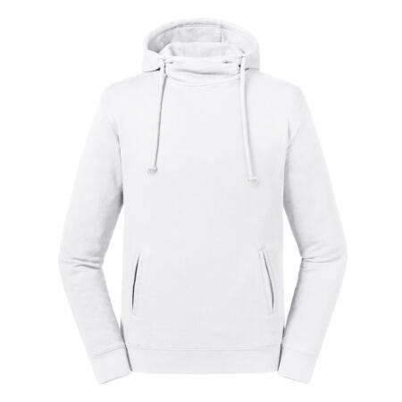 Russell Pure Organic White High Collar Hooded Sweat