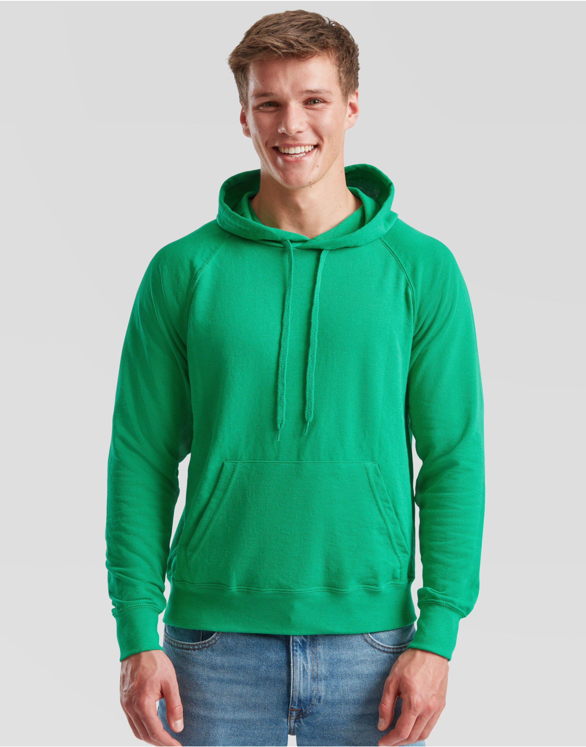 Fruit Of The Loom Kelly Green Men's Lightweight Hooded Sweat