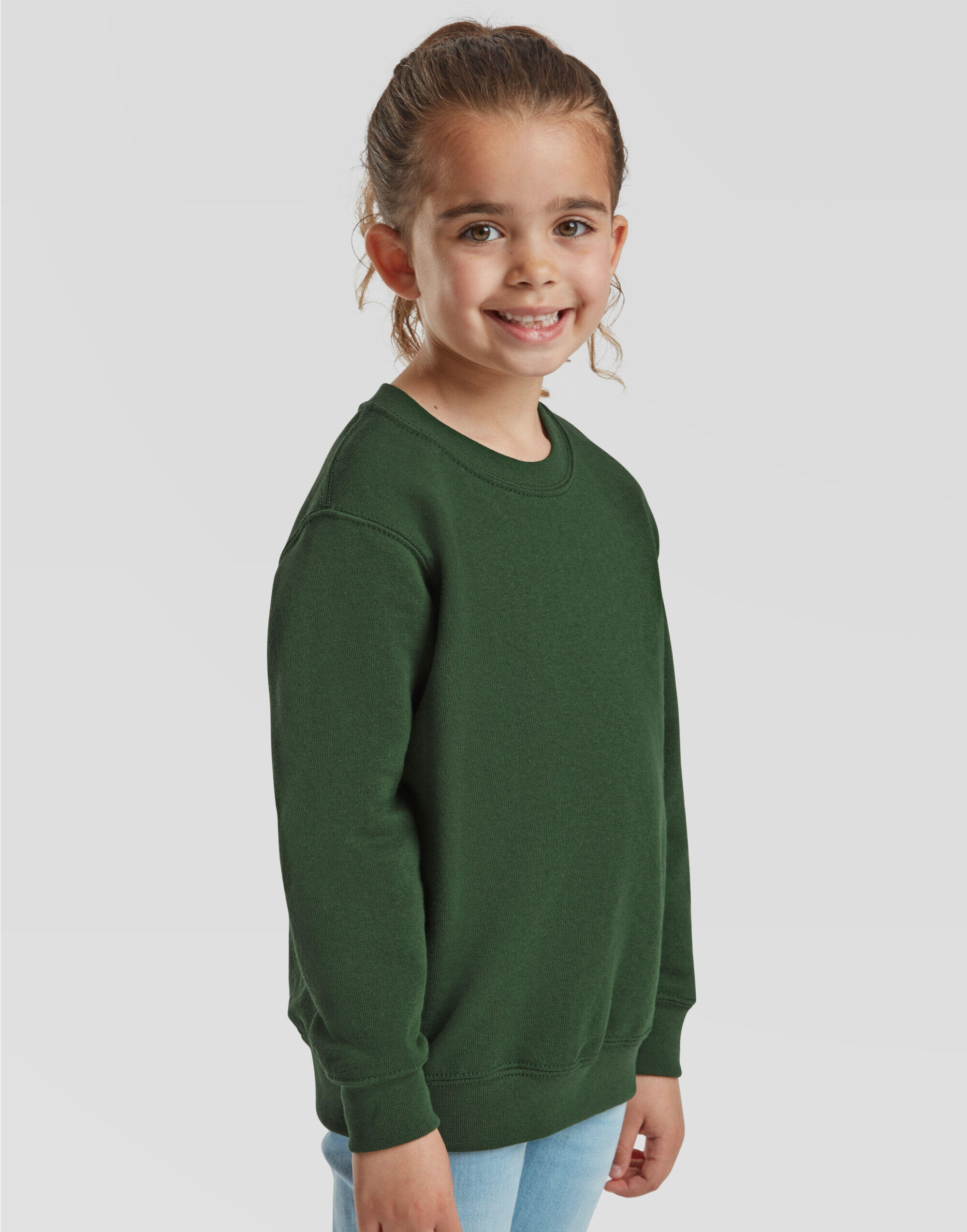 Fruit Of The Loom Bottle Green Kid's Classic Set-In Sweat