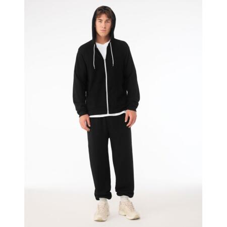 Bella CA3739 Canvas Unisex Poly-Cotton Fleece Full-Zip Hoodie White