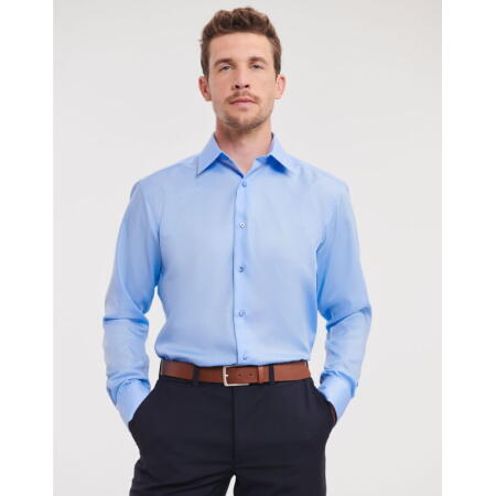 Russell Collection 958M Russell Collection Men's L/Sleeve Non-Iron Shirt Bright Sky