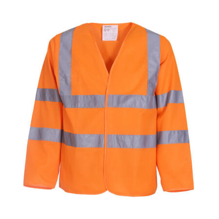Yoko HVJ200 Yoko Hi-Vis Long Sleeve Waistcoat Hi Vis Orange