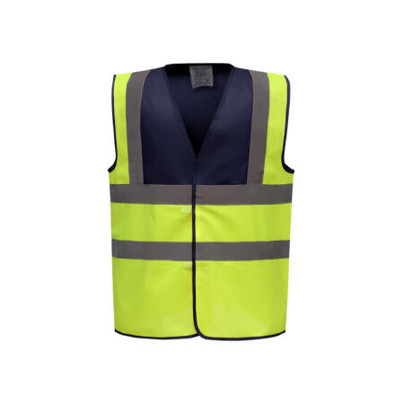Yoko HVW100TT Yoko Two Tone Class 1 Waistcoat Navy/Hi-Vis Yellow