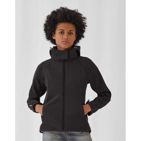 White Women's Hooded 3-Layer Softshell