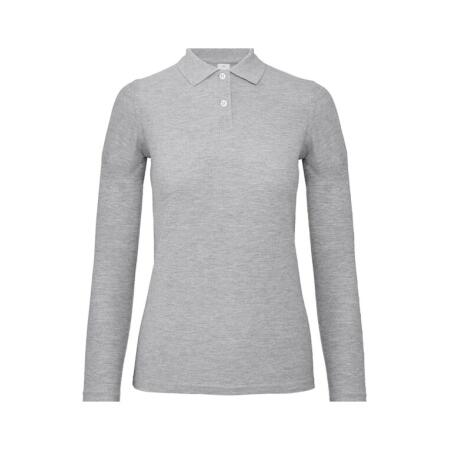 B&C PWI13 B&C ID.001 Women's Long Sleeve Polo Heather Grey
