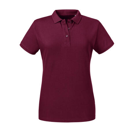 Russell Pure Organic R508F Ladies' Polo Burgundy