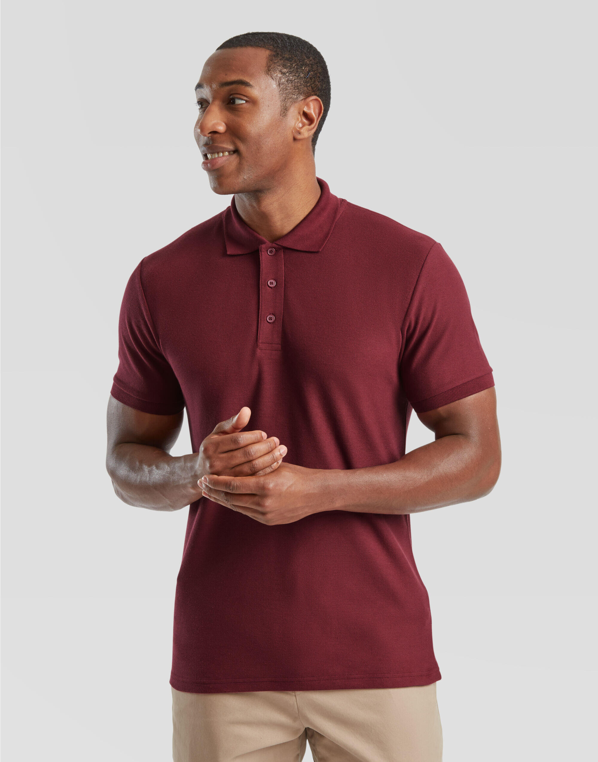 Fruit Of The Loom Burgundy Men's 65/35 Heavy Polo