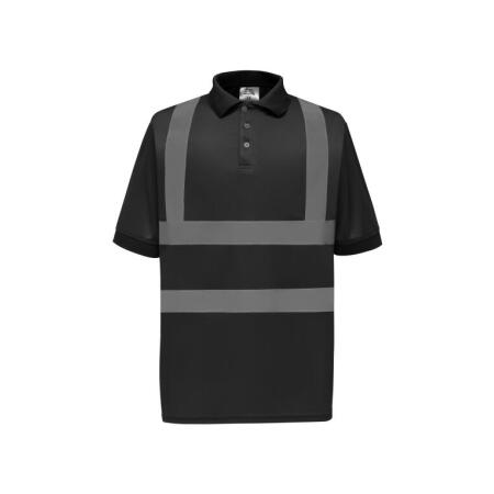 Yoko HVJ210-3M Yoko Hi-Vis Short Sleeve Polo Shirt Black