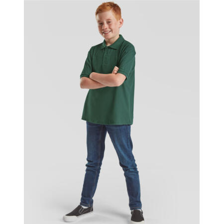 Fruit Of The Loom 63417 Kid's 65/35 Polo White