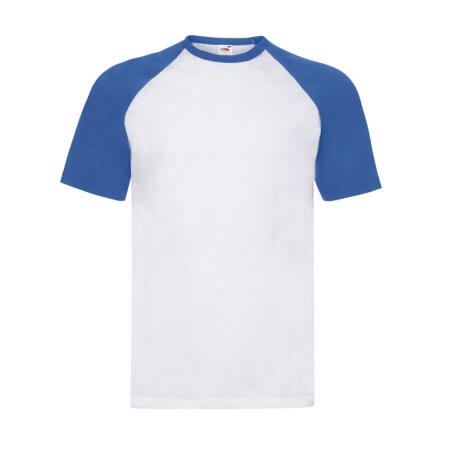 Fruit Of The Loom 61026 Fruit Of The Loom Men's Valueweight S/Sleeve Baseball T White/Royal Blue