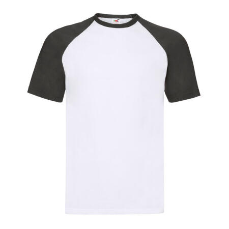 Fruit Of The Loom 61026 Fruit Of The Loom Men's Valueweight S/Sleeve Baseball T White/Black
