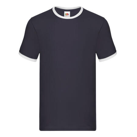 Fruit Of The Loom 61168 Fruit Of The Loom Men's Valueweight Ringer T Navy/White