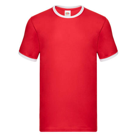 Fruit Of The Loom 61168 Fruit Of The Loom Men's Valueweight Ringer T Red/White
