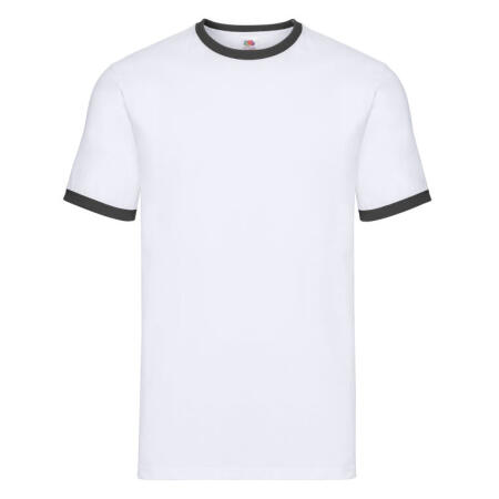 Fruit Of The Loom 61168 Fruit Of The Loom Men's Valueweight Ringer T White/Black