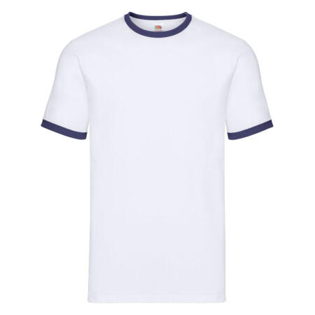 Fruit Of The Loom 61168 Fruit Of The Loom Men's Valueweight Ringer T White/Navy