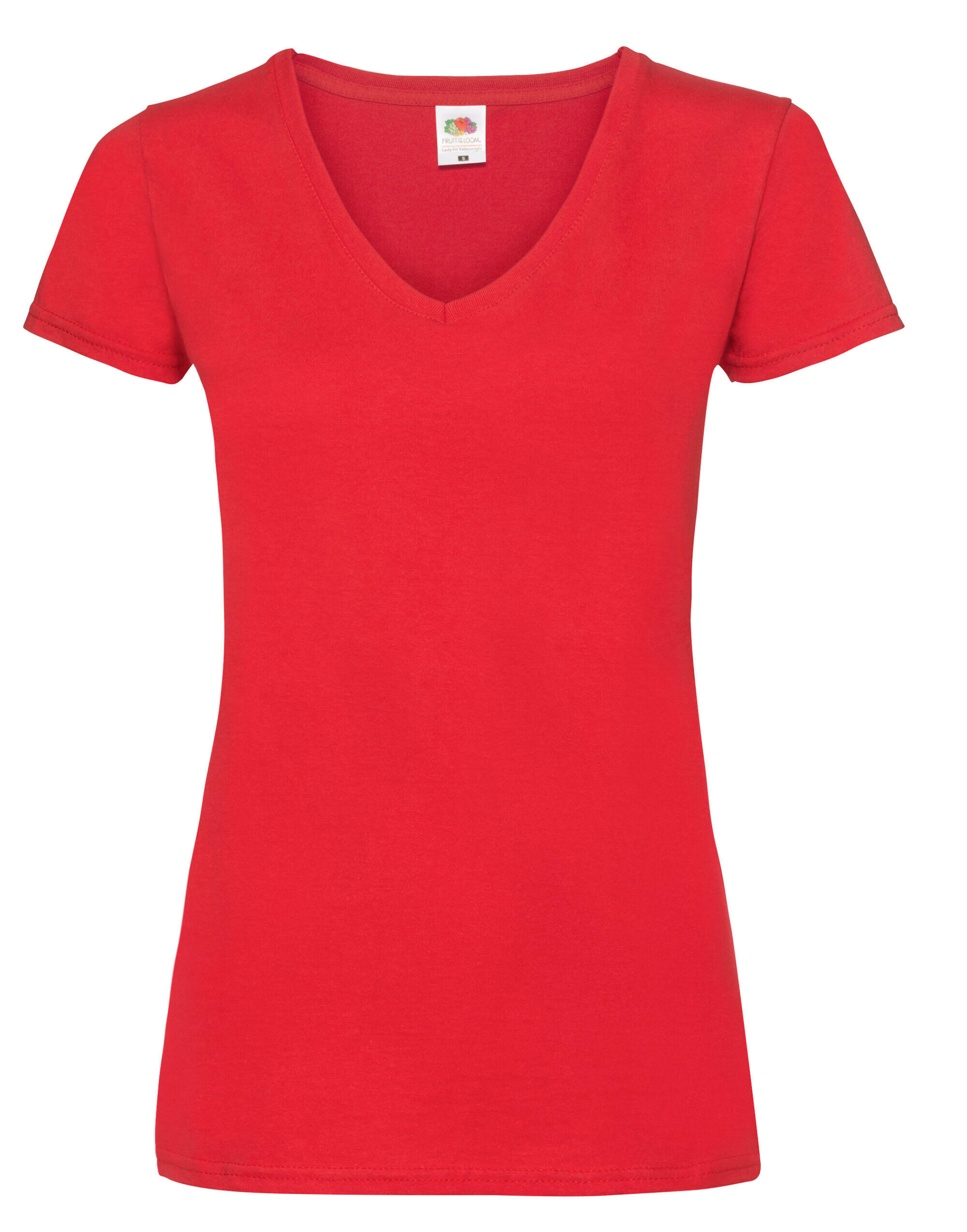 Fruit Of The Loom Red Ladies' Valueweight V-Neck T-Shirt