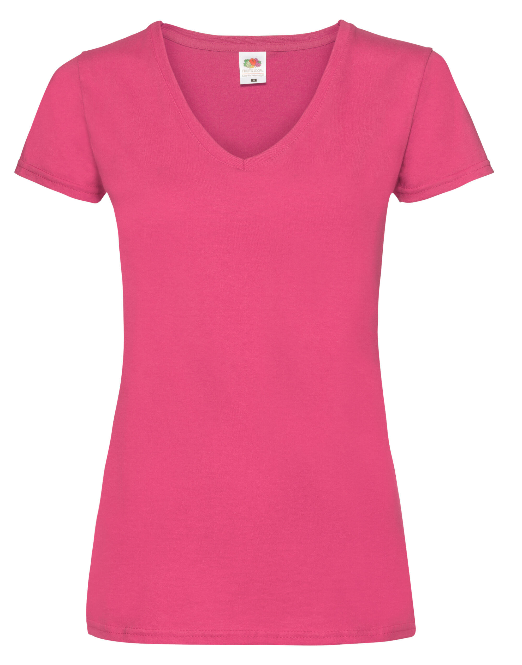Fruit Of The Loom Fuchsia Ladies' Valueweight V-Neck T-Shirt