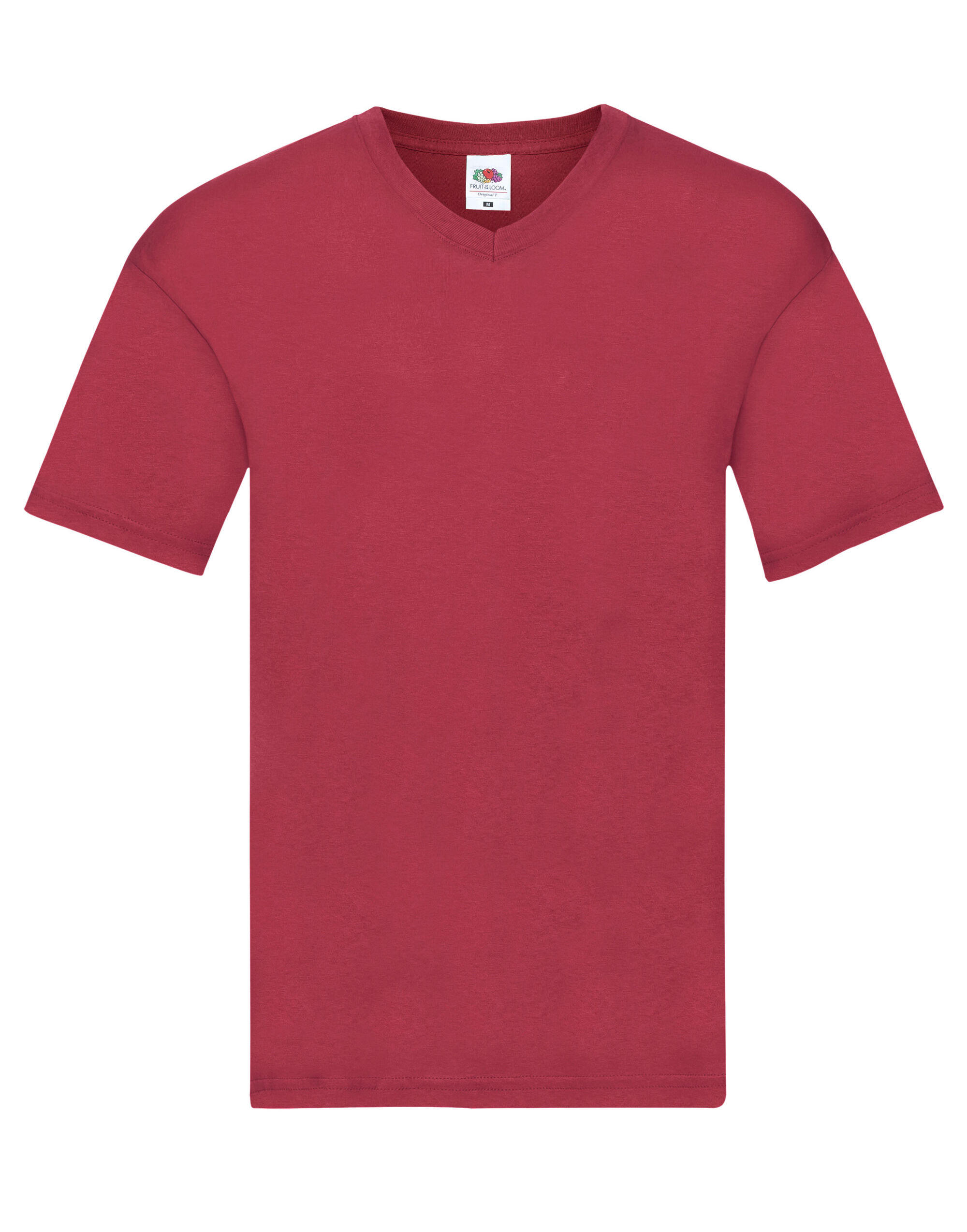 Fruit Of The Loom Brick Red Men's Original V-Neck T