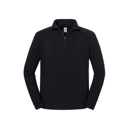 Fruit Of The Loom 62288 Fruit Of The Loom Iconic Premium Zip Neck Sweat Black
