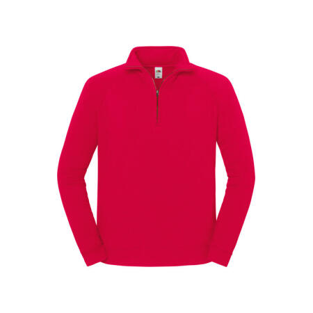 Fruit Of The Loom 62288 Fruit Of The Loom Iconic Premium Zip Neck Sweat Red