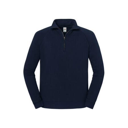 Fruit Of The Loom 62288 Fruit Of The Loom Iconic Premium Zip Neck Sweat Deep Navy