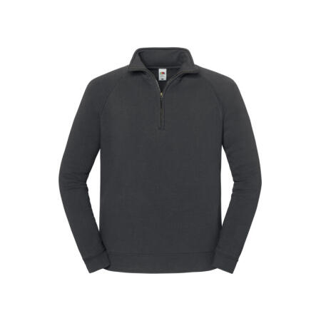 Fruit Of The Loom 62288 Fruit Of The Loom Iconic Premium Zip Neck Sweat Light Graphite