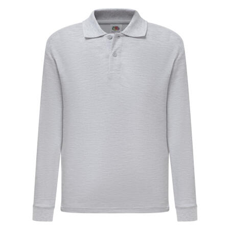 Fruit Of The Loom 63201 Kid's 65/35 L/Sleeve Polo Heather Grey