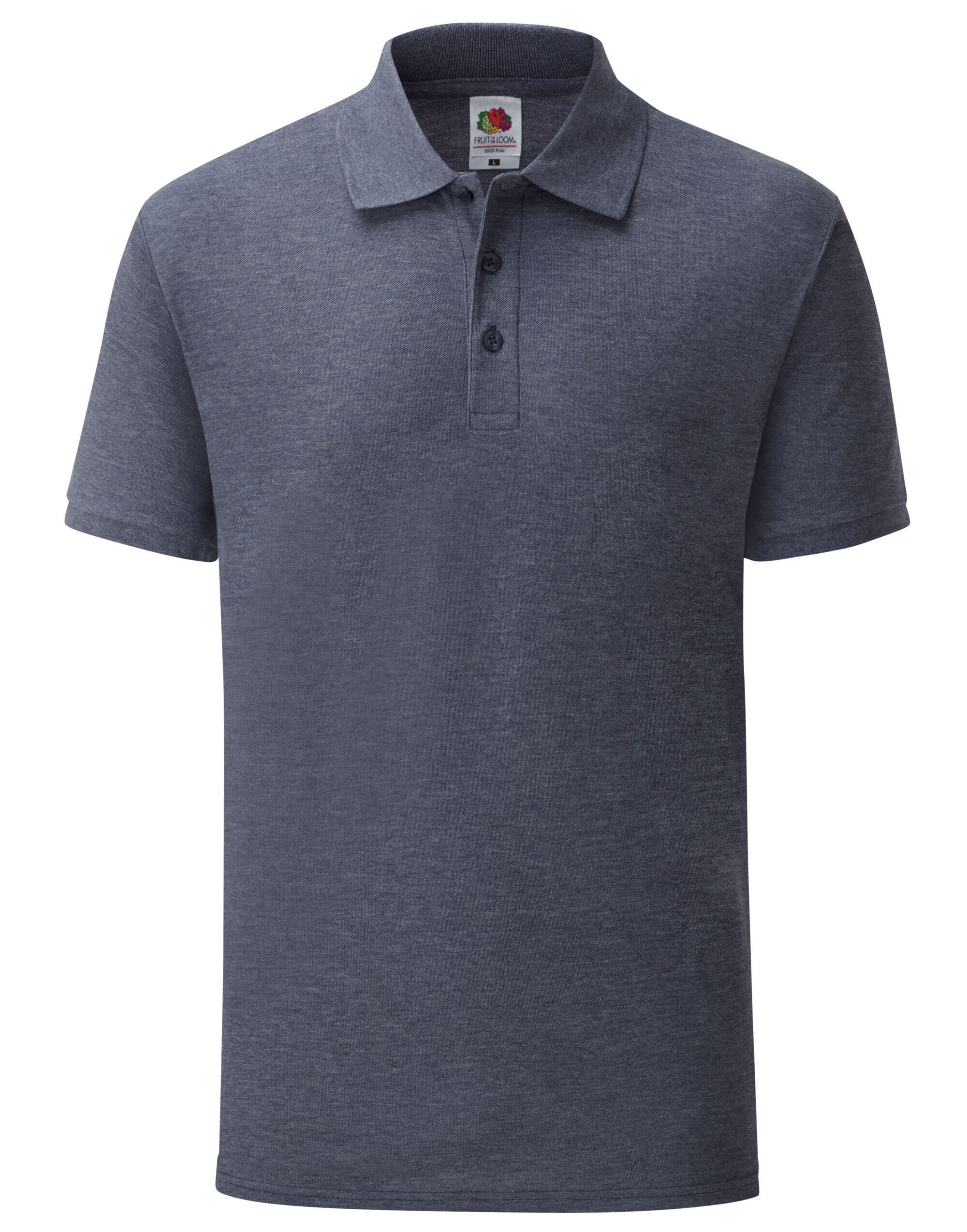 Fruit Of The Loom Vintage Heather Navy Men's 65/35 Polo