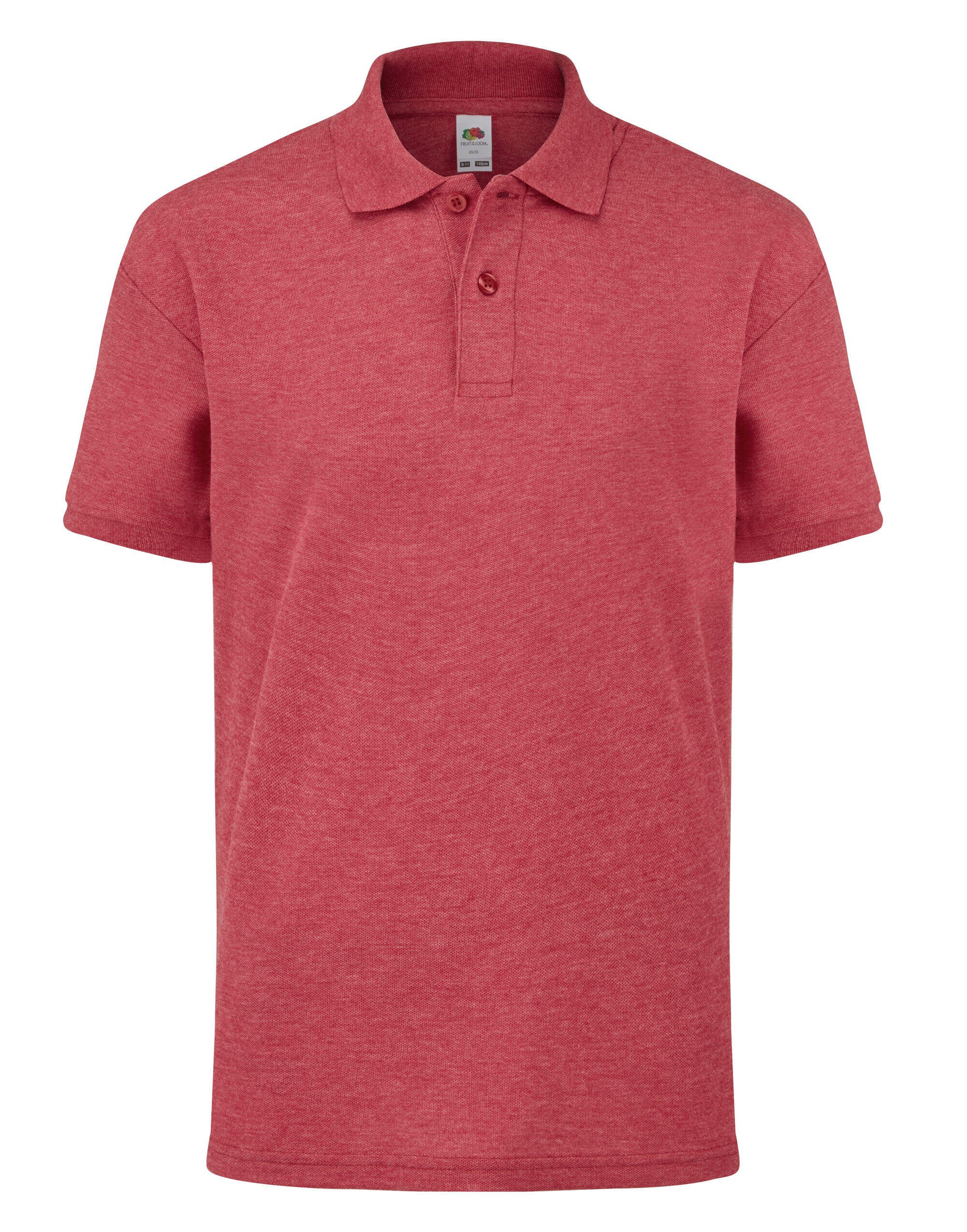 Fruit Of The Loom Vintage Heather Red Kid's 65/35 Polo