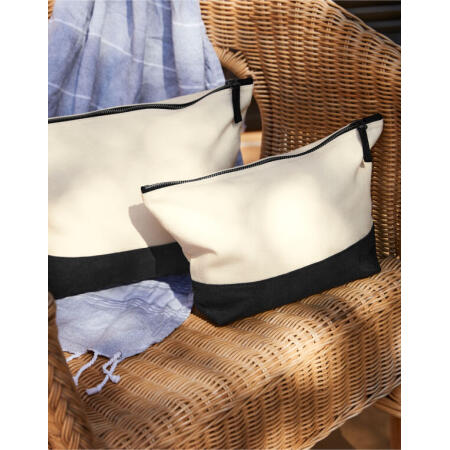 Natural/True Pink Dipped Base Canvas Accessory Bag