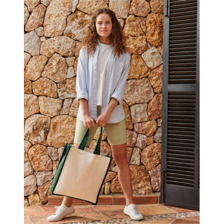 Natural/ Graphite Gallery Canvas Tote