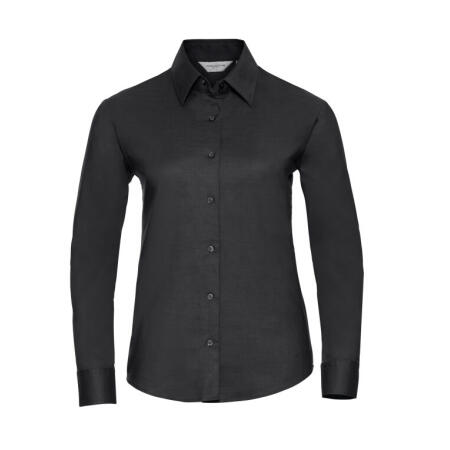 Russell Collection 932F Russell Collection Ladies' L/Sleeve Oxford Shirt Black