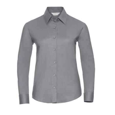 Russell Collection 932F Russell Collection Ladies' L/Sleeve Oxford Shirt Silver