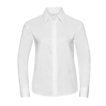 Russell Collection 932F Russell Collection Ladies' L/Sleeve Oxford Shirt White