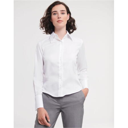 Russell Collection 956F Russell Collection Ladies' L/Sleeve Non-Iron Shirt White