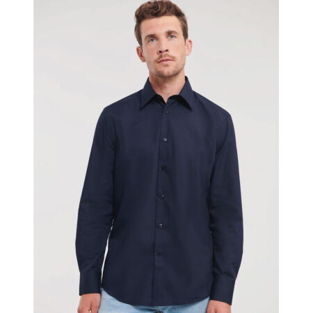 Russell Collection 924M Russell Collection Men's L/Sleeve Polycotton Shirt French Navy