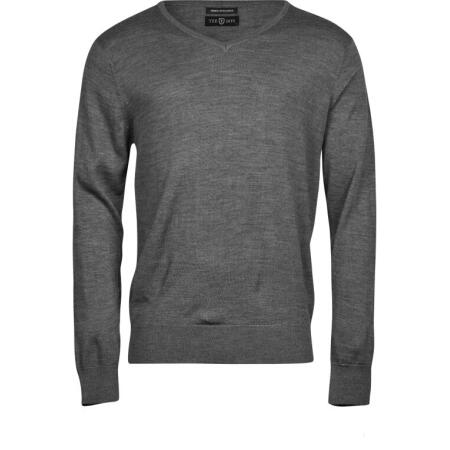 Tee Jays TJ6001 Tee Jays Men's V Neck Knitted Sweater Grey Melange