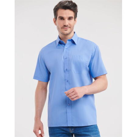 Russell Collection 935M Russell Collection Men's S/Sleeve Polycotton Shirt Corporate Blue