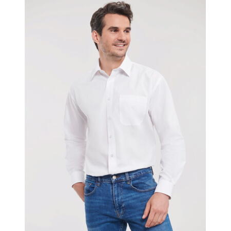 Russell Collection 934M Russell Collection Men's L/Sleeve Polycotton Shirt White