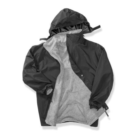 Result R160X Result Recycled Fleece Lined Stormdri 4000 Jack Black/Grey