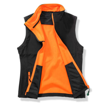 Result Core R232F Result Core Ladies' Printable Softshell Bodywarmer Black/Orange