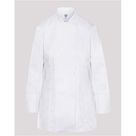 Dennys DD33L Dennys Ladies' Long Sleeve Fitted Chef's Jacket White