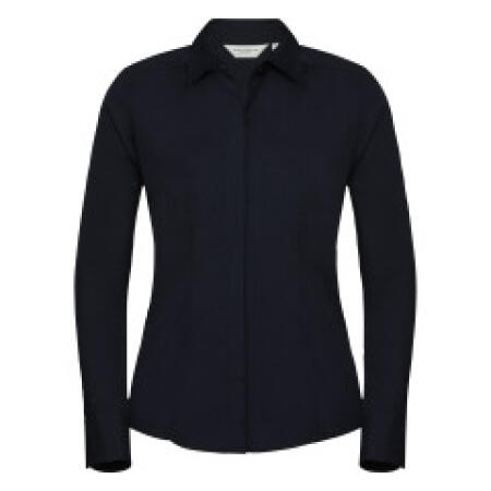 Russell Collection 924F Russell Collection Ladies' L/Sleeve Polycotton Shirt French Navy