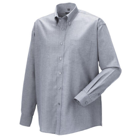 Russell Collection 932M Russell Collection Men's L/Sleeve Oxford Shirt Silver Grey