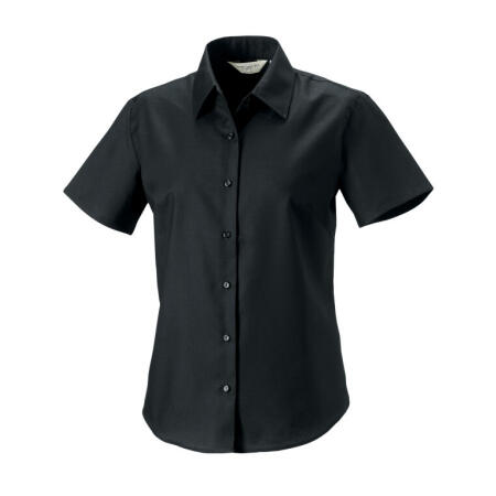 Russell Collection 933F Russell Collection Ladies' S/Sleeve Oxford Shirt Black