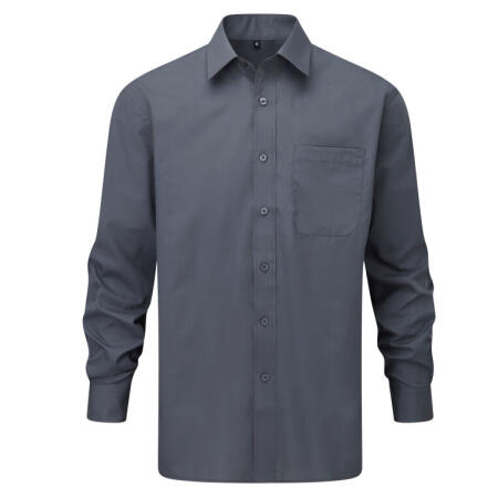 Russell Collection 934M Russell Collection Men's L/Sleeve Polycotton Shirt Convoy Grey