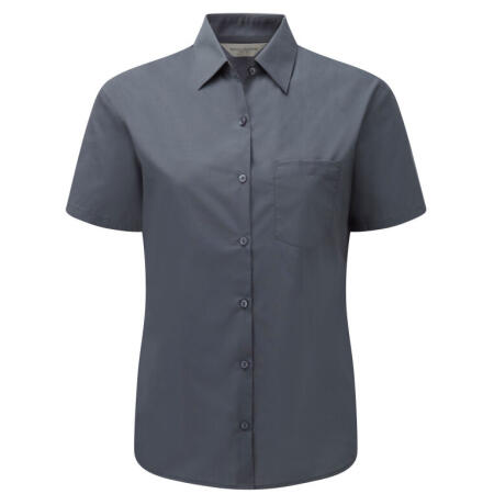 Russell Collection 935F Russell Collection Ladies' S/Sleeve Polycotton Shirt Convoy Grey