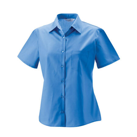 Russell Collection 935F Russell Collection Ladies' S/Sleeve Polycotton Shirt Corporate Blue